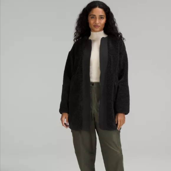 Lululemon collarless textured fleece full zip size 14 EUC - Picture 1 of 9